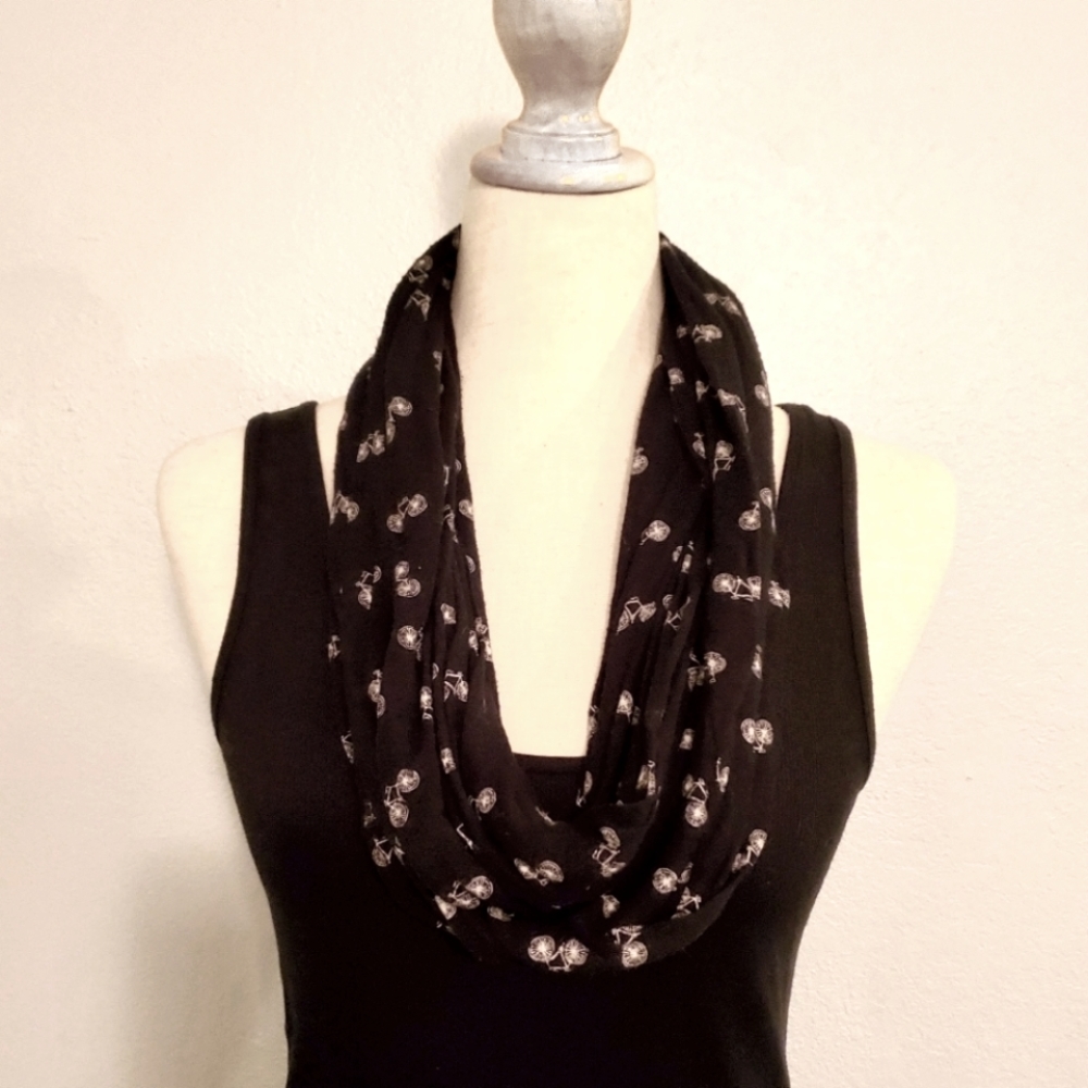 Bicycle Print Infinity Scarf - Picture 2 of 3